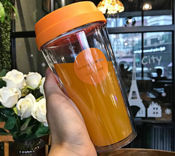 Portable Double Coffee Cup Travel Drink Tumbler