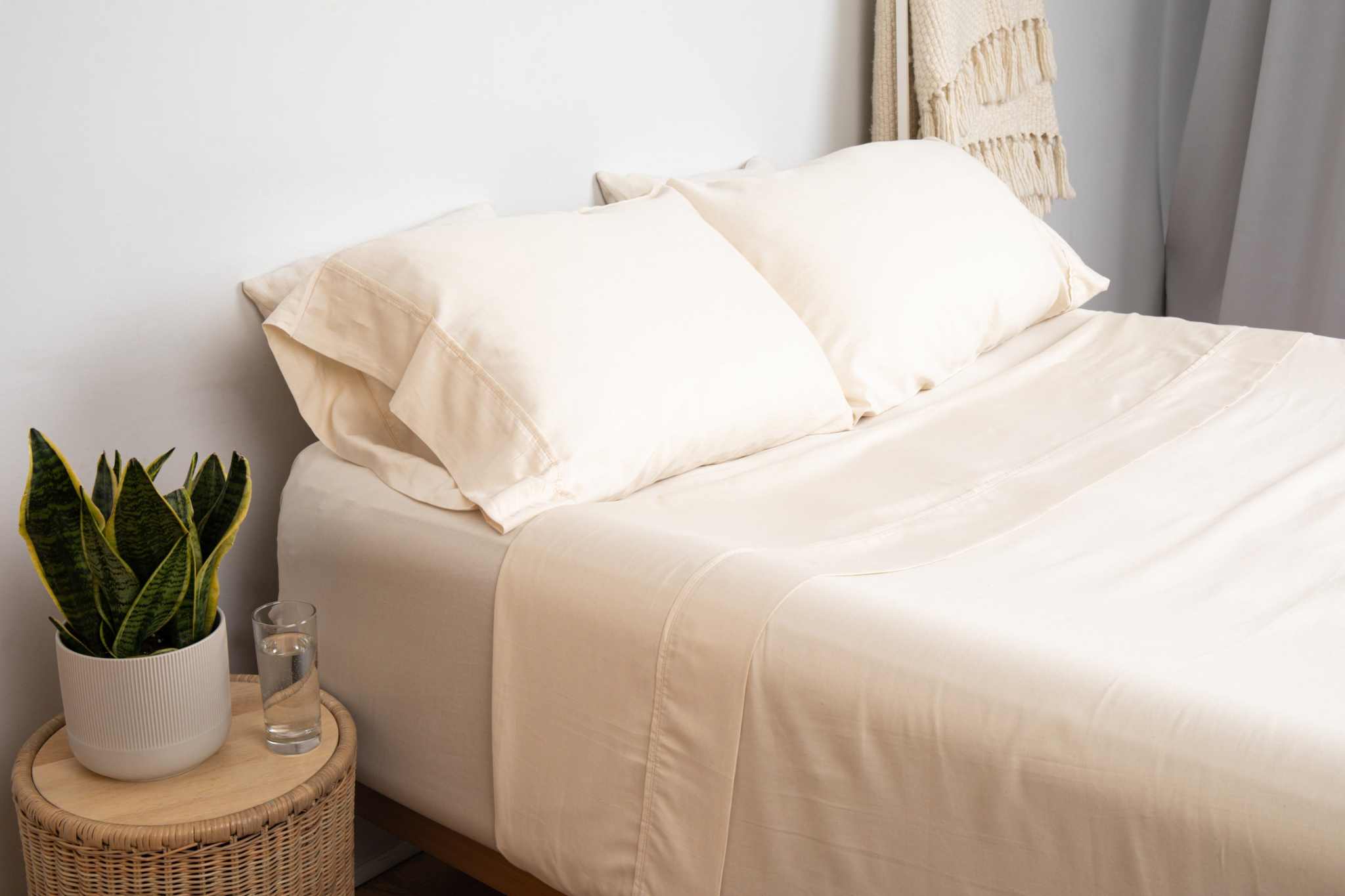 Organic Sateen Bed Sheets Soft Luxury Bedding Set