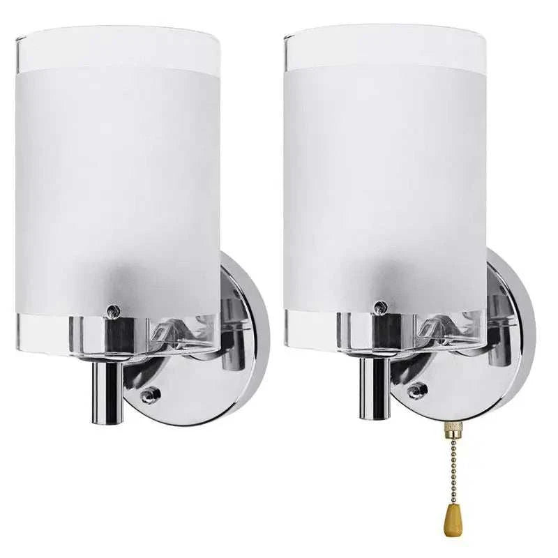 Glass Wall Sconce E27 Chrome by DropShop