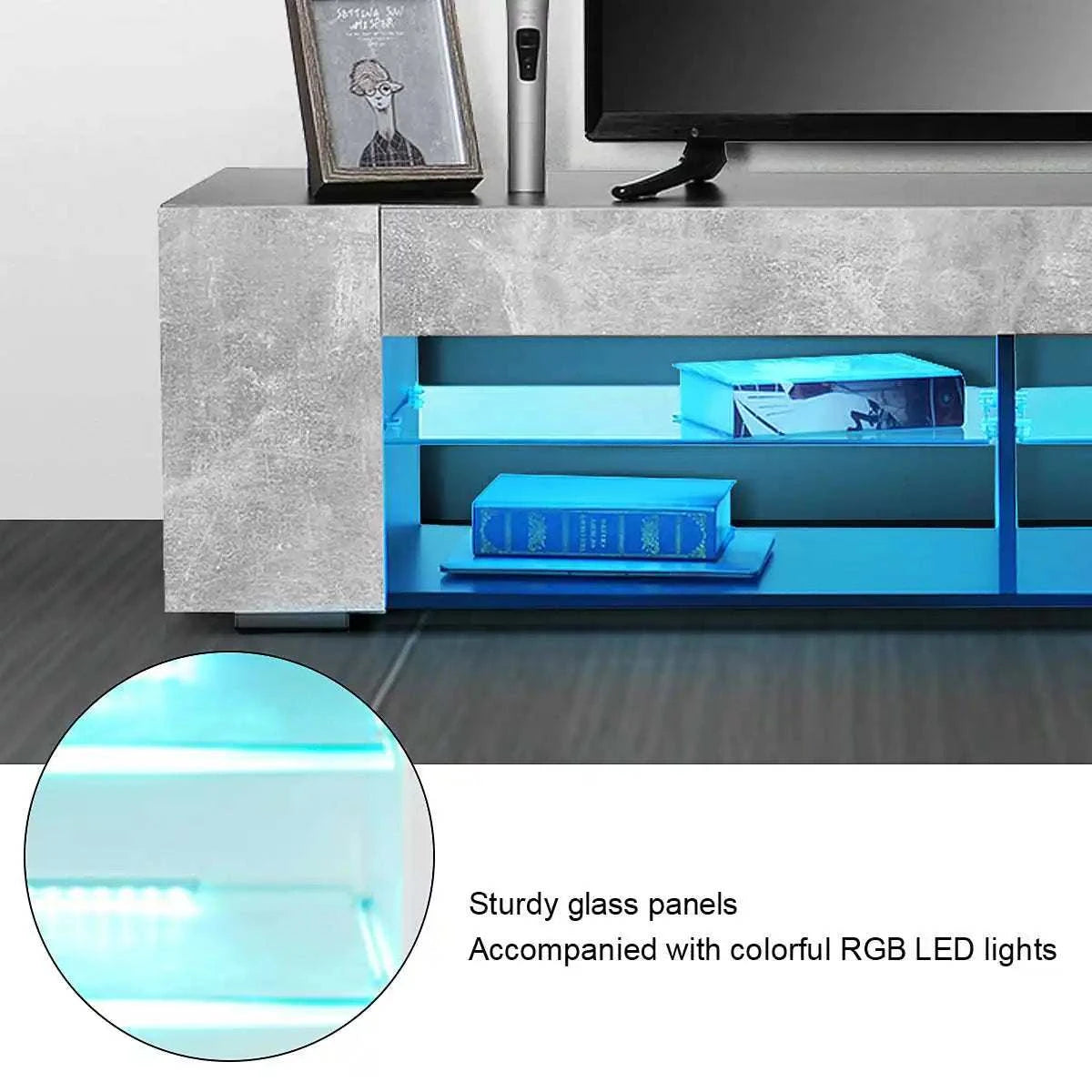 LED TV Stand with Storage 57 Inch Entertainment Center