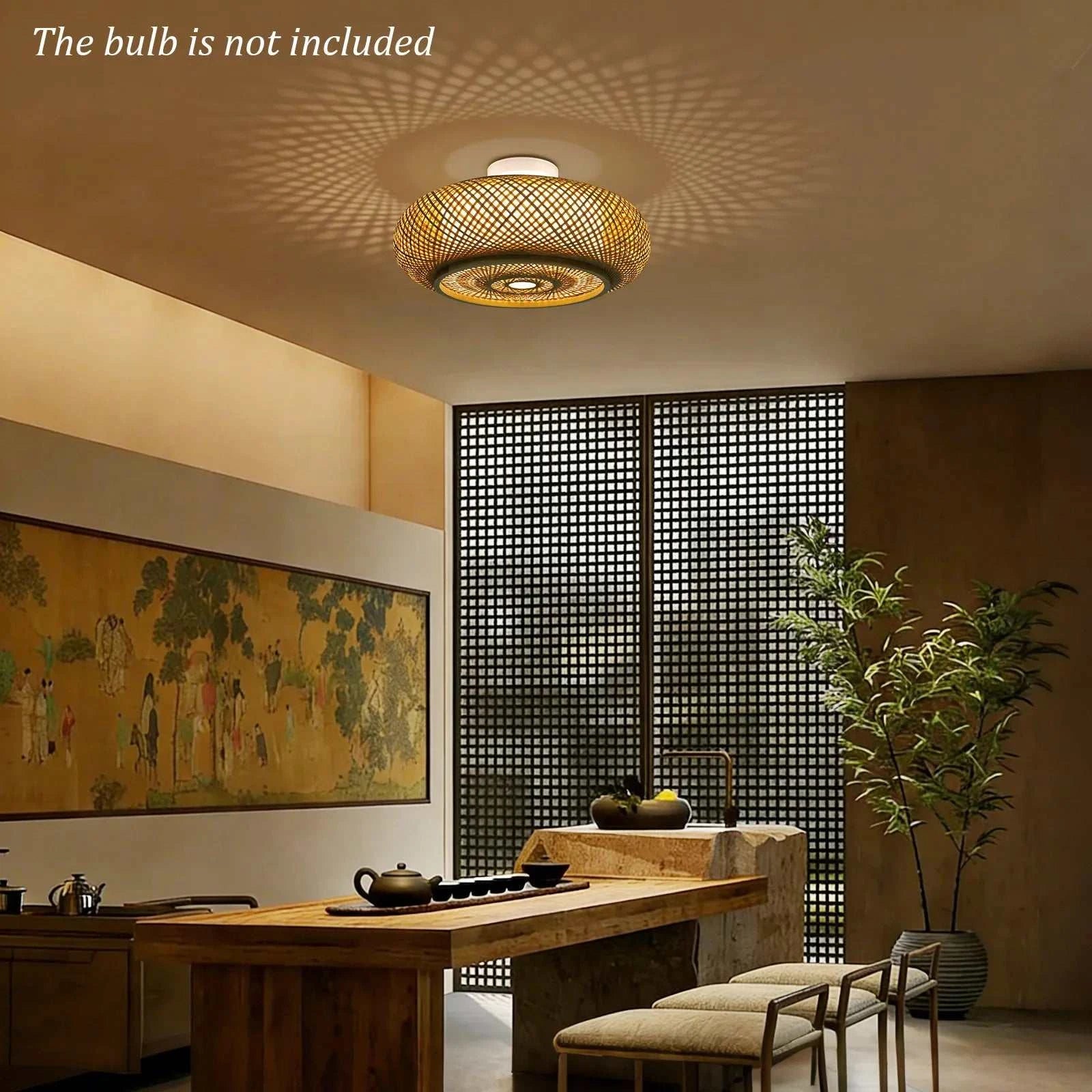 Handwoven Bamboo Ceiling Light by DropShop