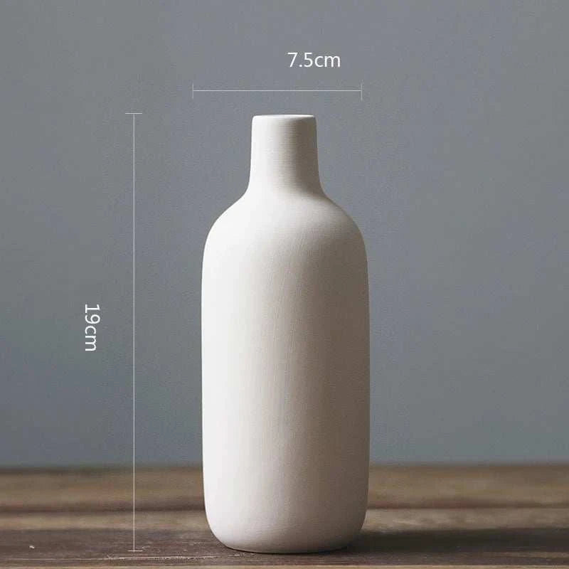 Nordic White Ceramic Vase by DropShop