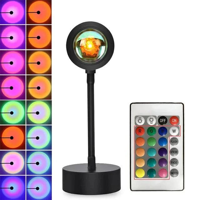 Sunset Lamp Projection Led Lights with Remote 16 Colors Night Light 360° Rotation Rainbow Lights 4 Modes Setting for Photograph by DropShop
