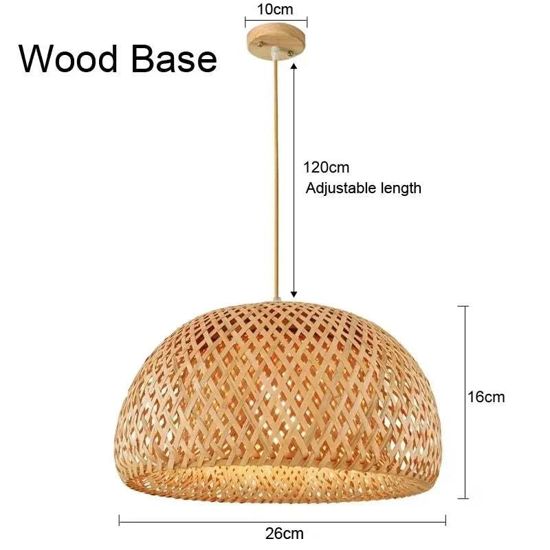Bamboo Hanging Lamp Rattan Wicker Ceiling Pendant Light by DropShop