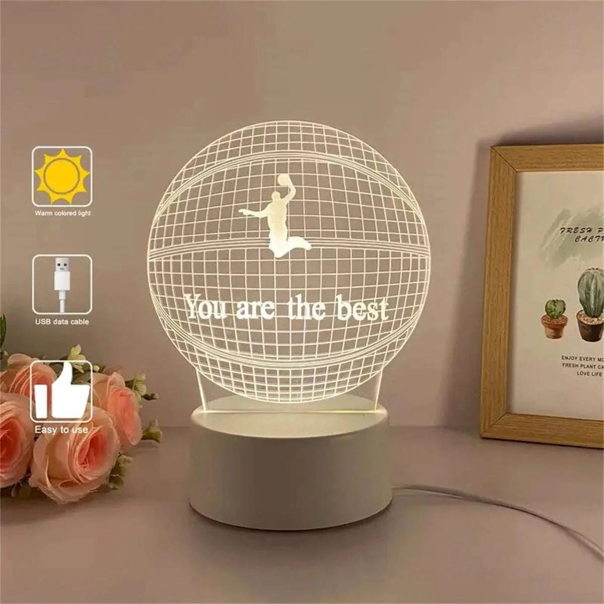 Basketball 3D Touch Night Light by DropShop