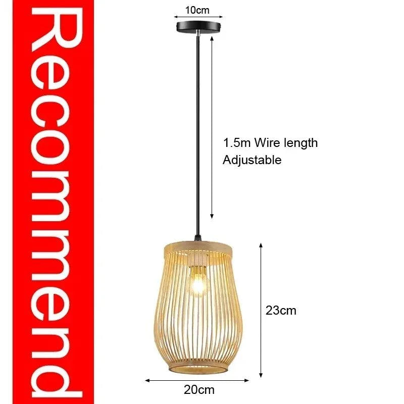 Bamboo Hanging Lamp Rattan Wicker Ceiling Pendant Light by DropShop