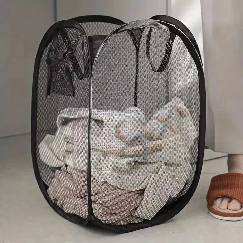 Mesh Pop-Up Laundry Basket Foldable Storage Set by DropShop