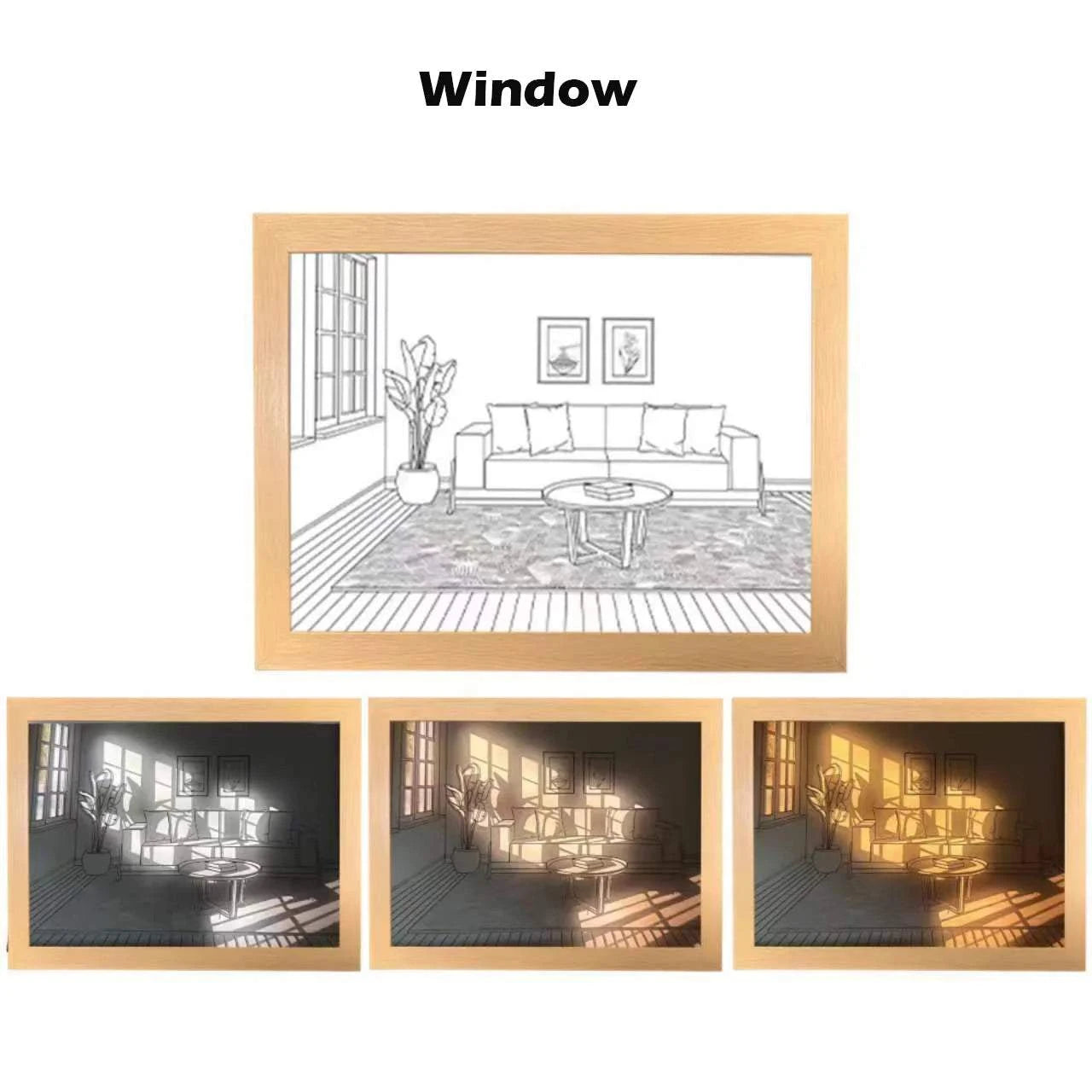 Sunset Photo Frame Night Light USB LED Table Lamp