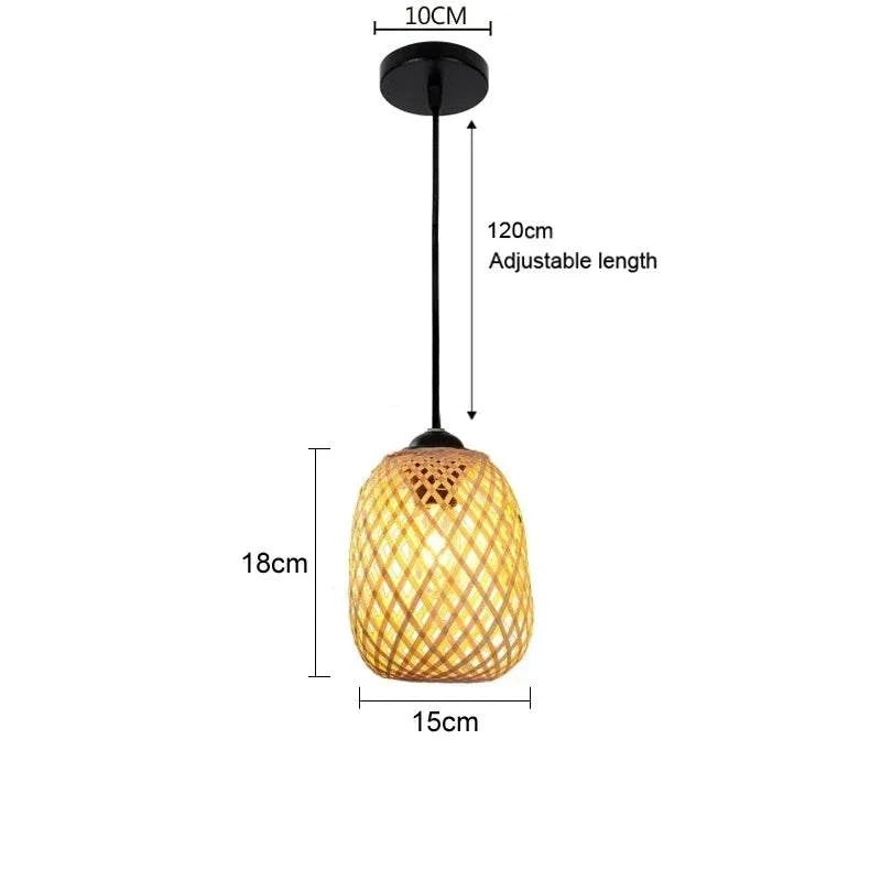 Bamboo Hanging Lamp Rattan Wicker Ceiling Pendant Light by DropShop