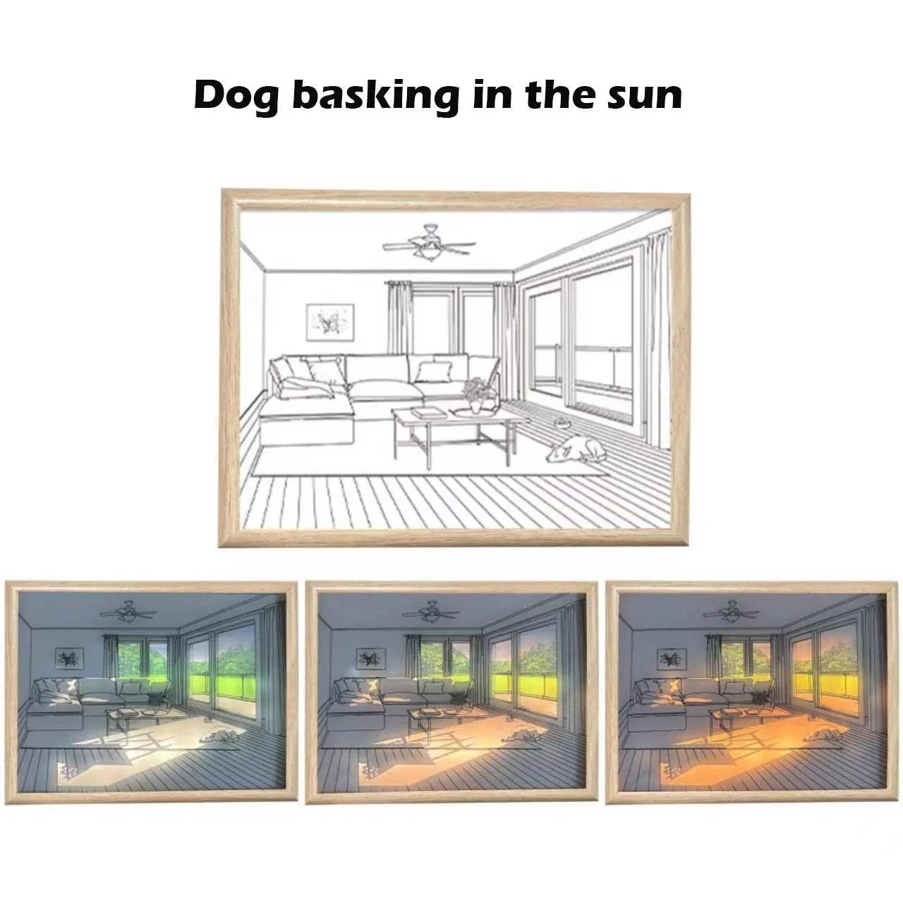 Sunset Photo Frame Night Light USB LED Table Lamp
