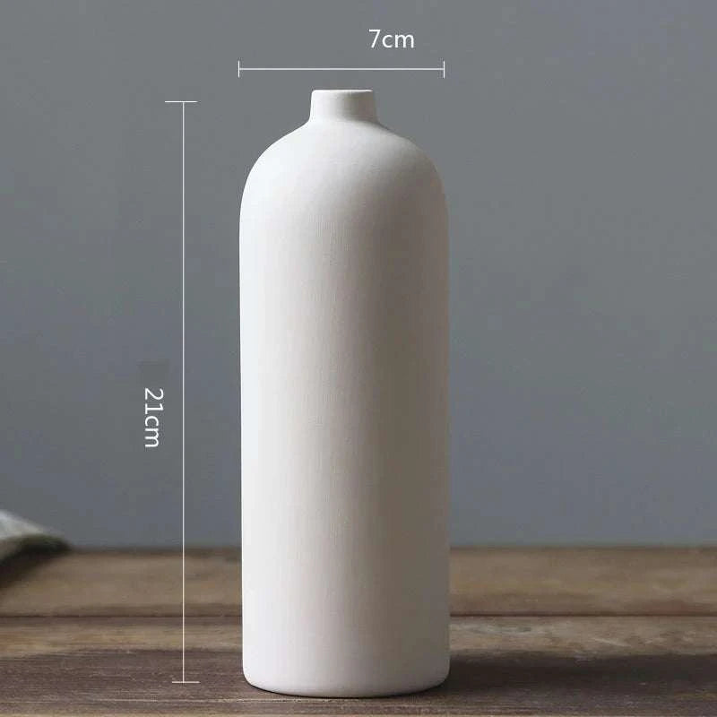 Nordic White Ceramic Vase by DropShop