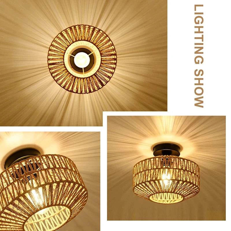 Handwoven Rattan Pendant Light by DropShop