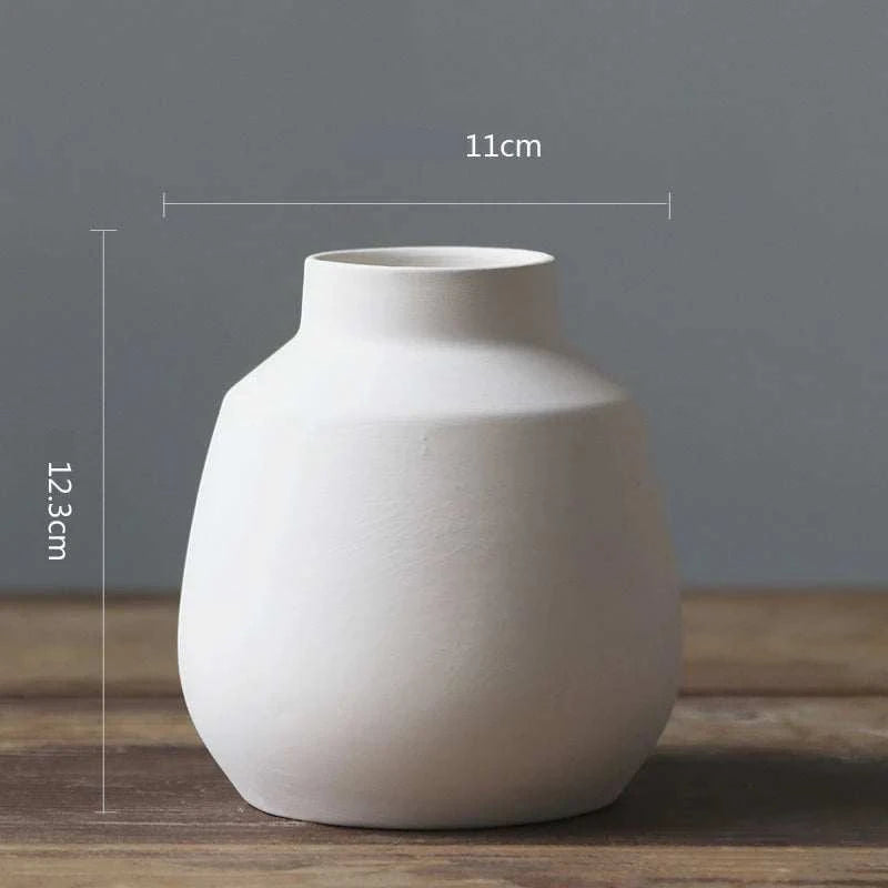 Nordic White Ceramic Vase by DropShop