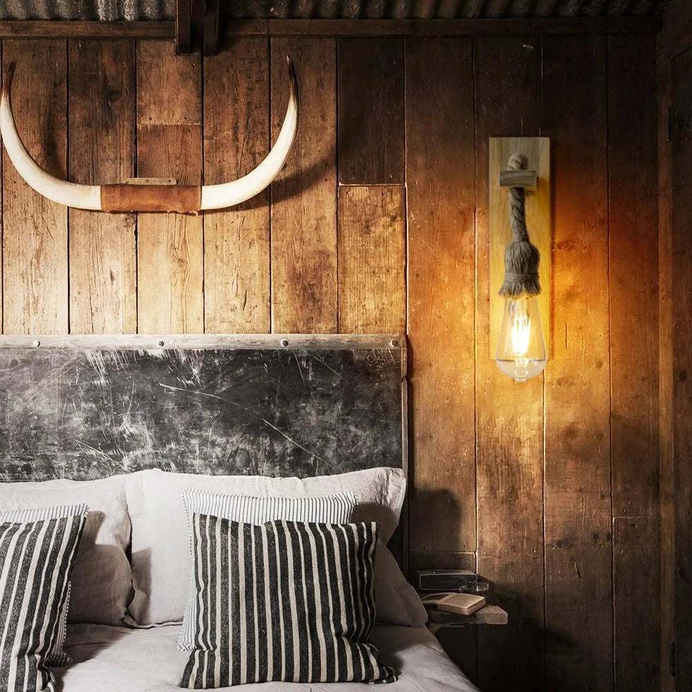Retro Wood Wall Sconce by DropShop
