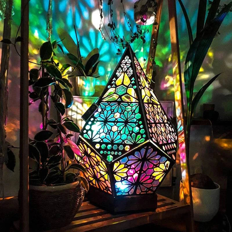 D2 Wooden Hollow Novelty Light LED Projection Night Lamp Bohemian Colorful Projector Desk Lamp Home Decor Atmosphere Lighting by DropShop