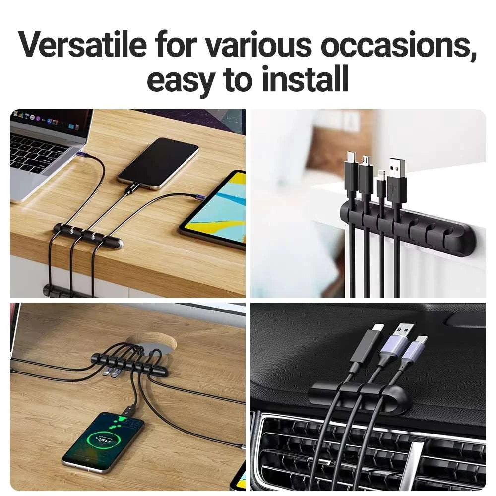 Cable Holder Clips Desktop Cord Organizer Set by DropShop