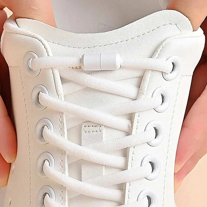 No Tie Shoelaces with Metal Lock for sneakers, elastic slip-on laces with secure metal fastener