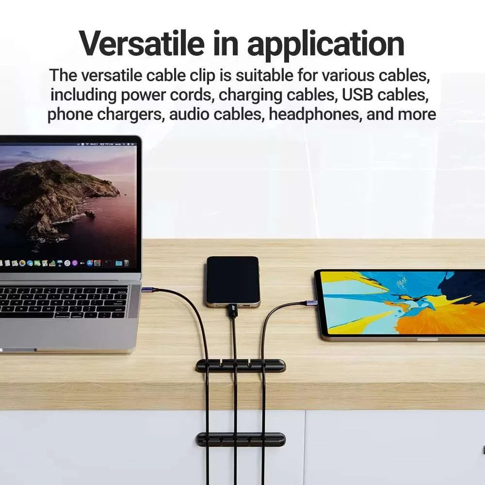 Cable Holder Clips Desktop Cord Organizer Set by DropShop