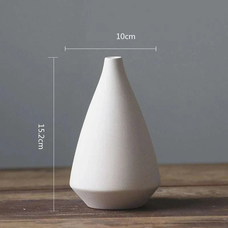 Nordic White Ceramic Vase by DropShop