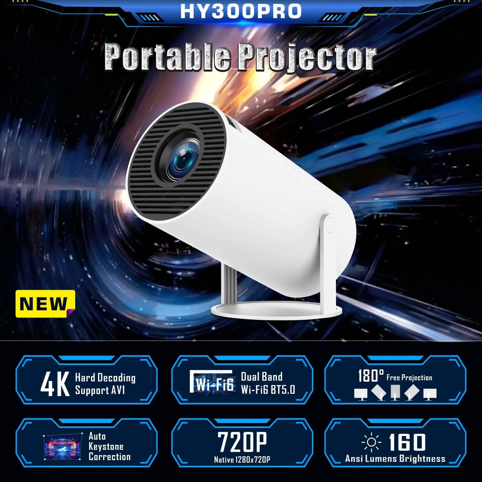 Portable 4K Smart Projector by DropShop