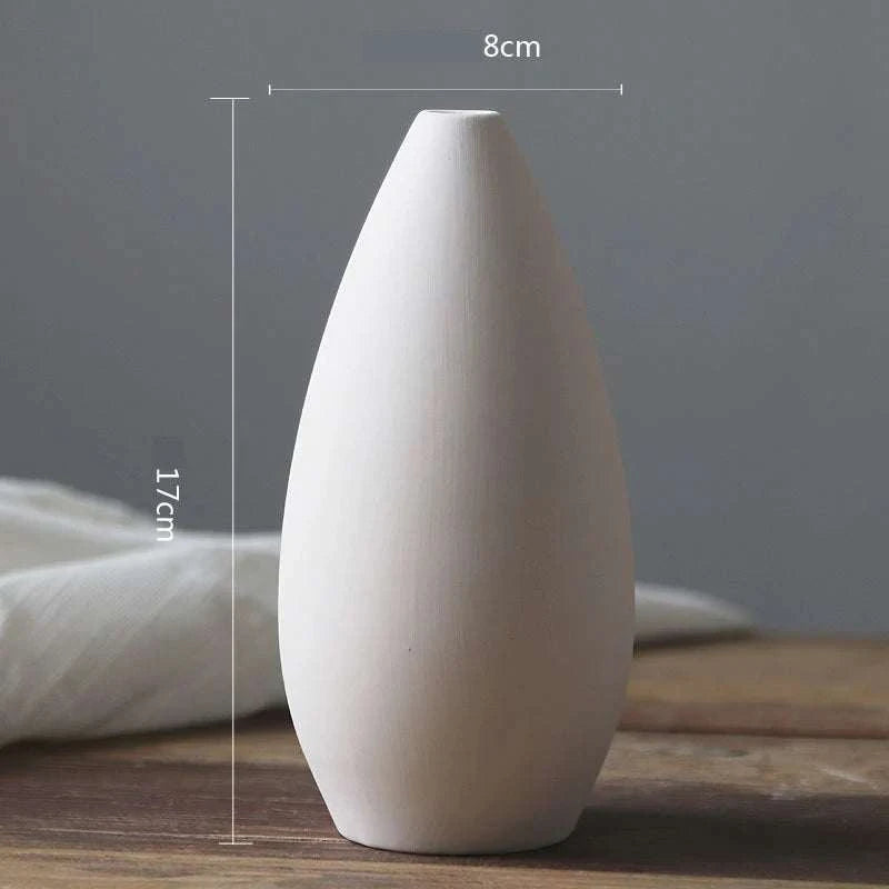 Nordic White Ceramic Vase by DropShop