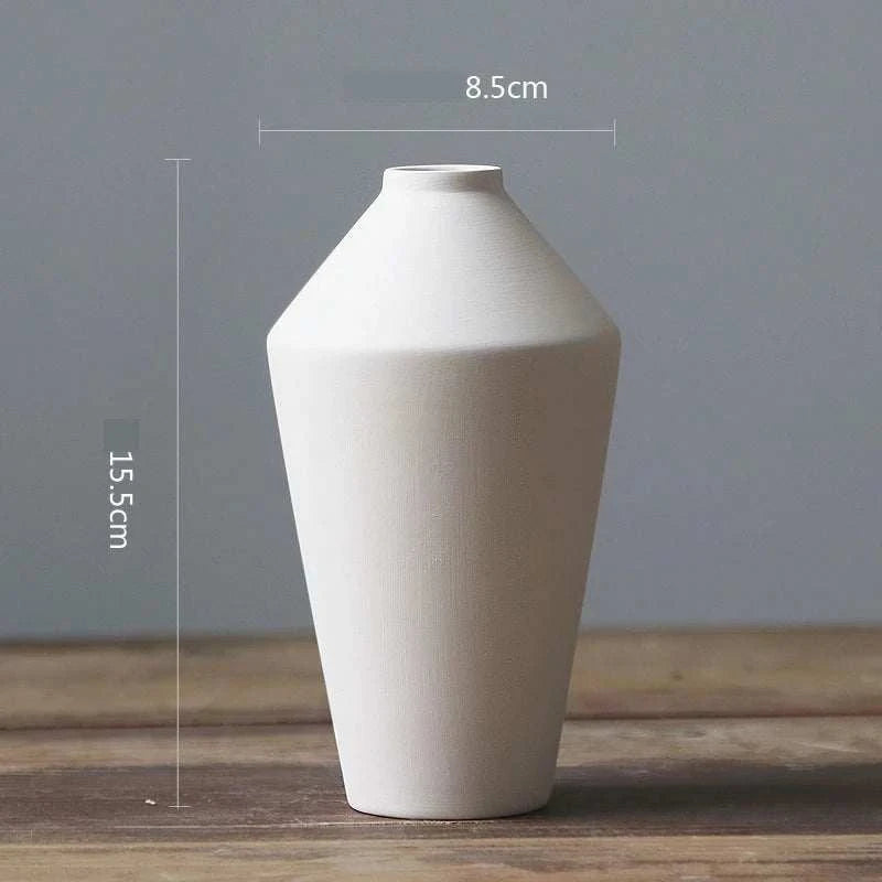 Nordic White Ceramic Vase by DropShop
