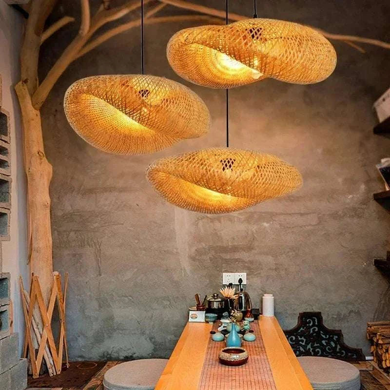 Bamboo Hanging Lamp Rattan Wicker Ceiling Pendant Light by DropShop