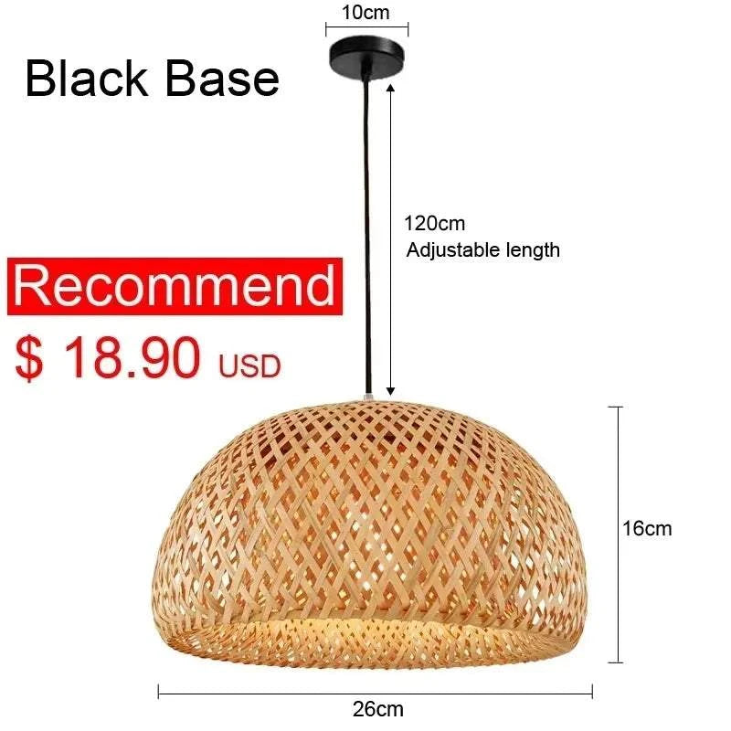 Bamboo Hanging Lamp Rattan Wicker Ceiling Pendant Light by DropShop