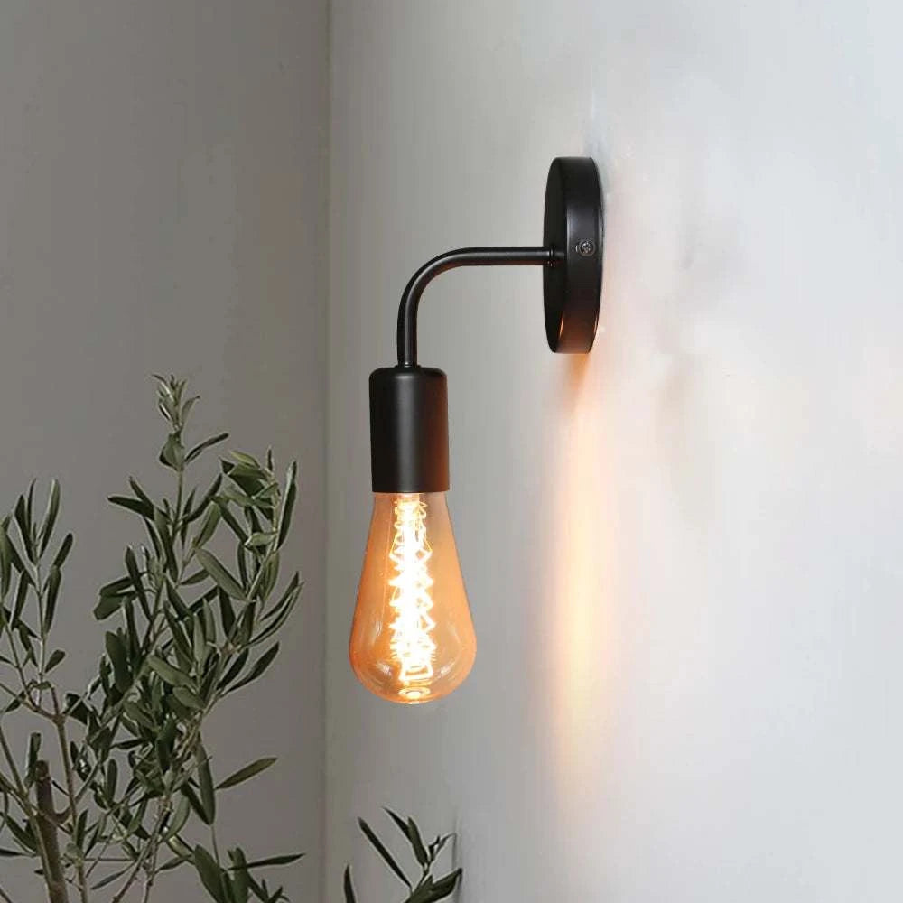 Black Iron E27 Wall Sconce by DropShop