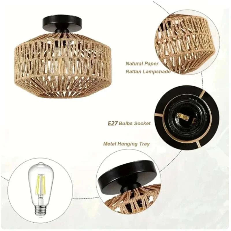 Handwoven Rattan Pendant Light by DropShop