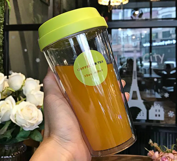 Portable Double Coffee Cup Travel Drink Tumbler