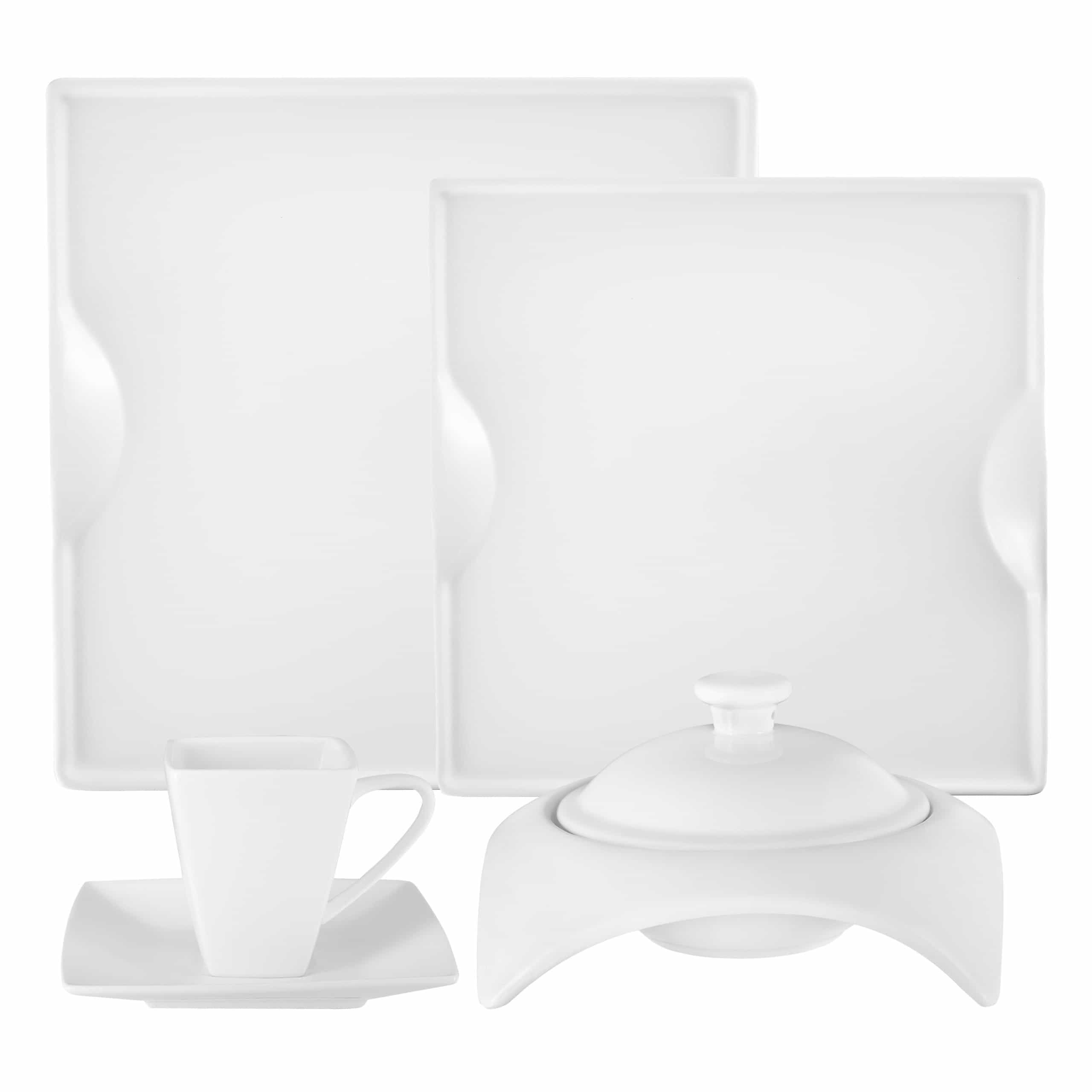 Square Porcelain Dish Set by little white dish
