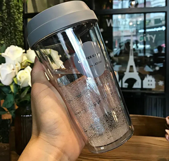 Portable Double Coffee Cup Travel Drink Tumbler