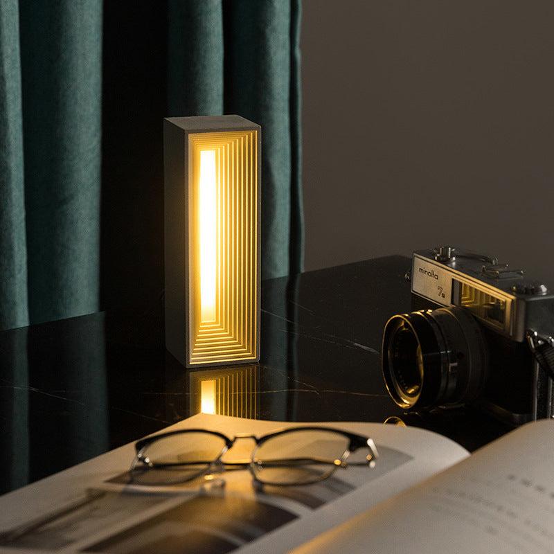 Concrete LED Table Lamp by FLIPSTYLEZLLC
