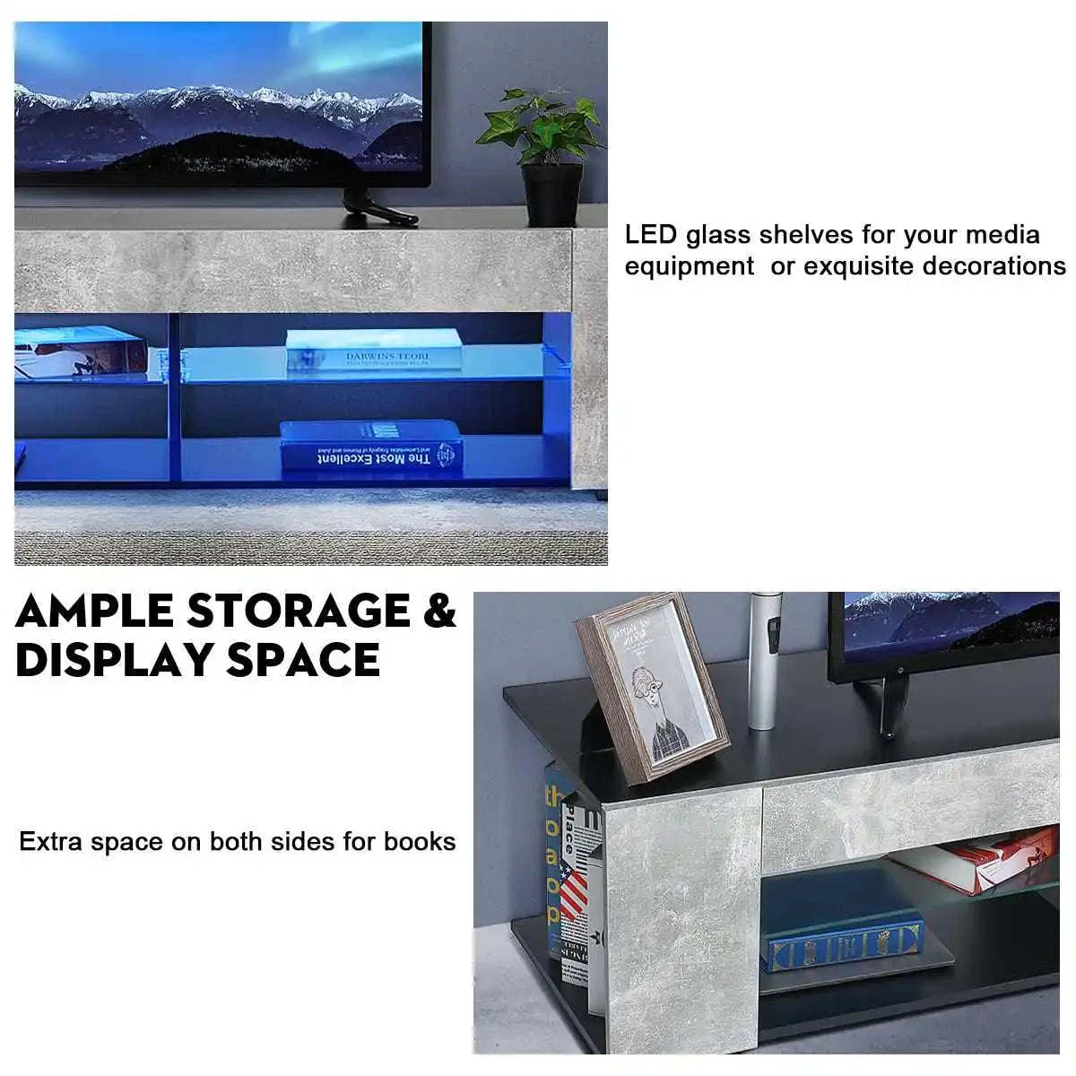 LED TV Stand with Storage 57 Inch Entertainment Center