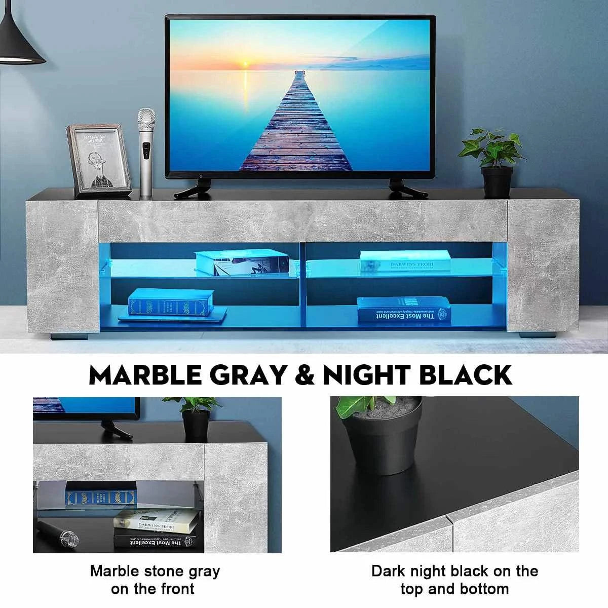 LED TV Stand with Storage 57 Inch Entertainment Center