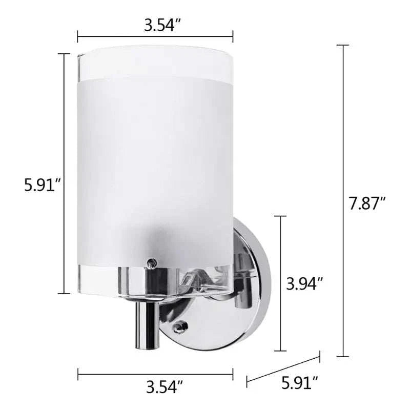 Glass Wall Sconce E27 Chrome by DropShop