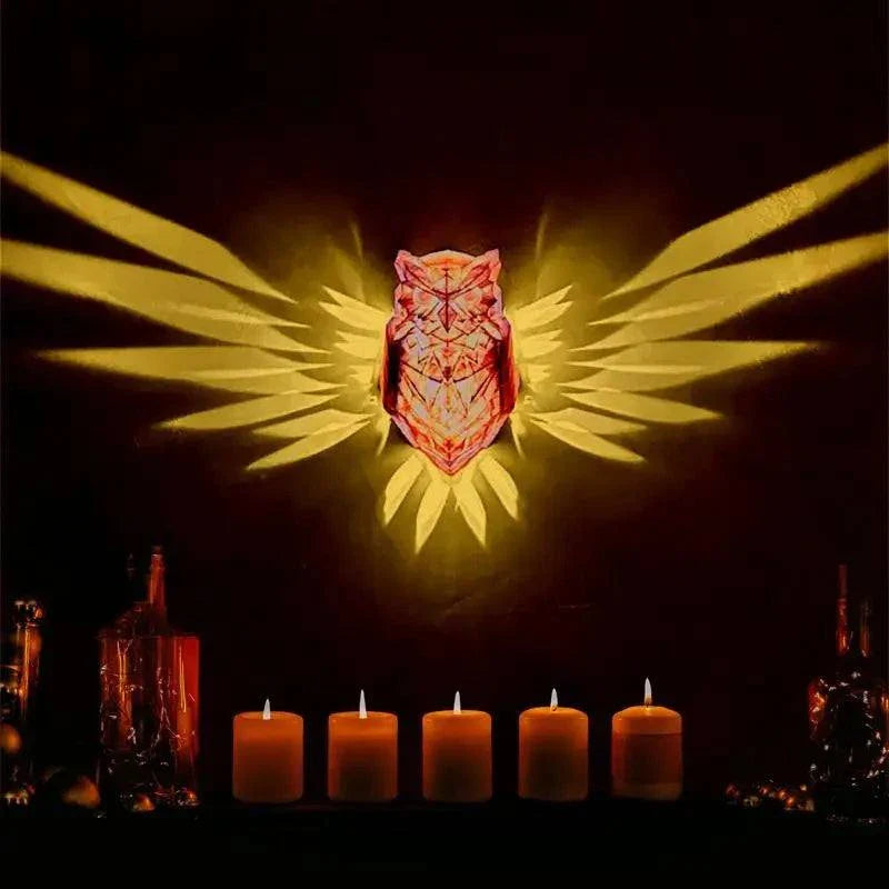 Lofytain LED Animal Projection Lamp Owl Lion Eagle Night Light Animal Wall Sconce Study Bedroom Decoration Ornaments by DropShop