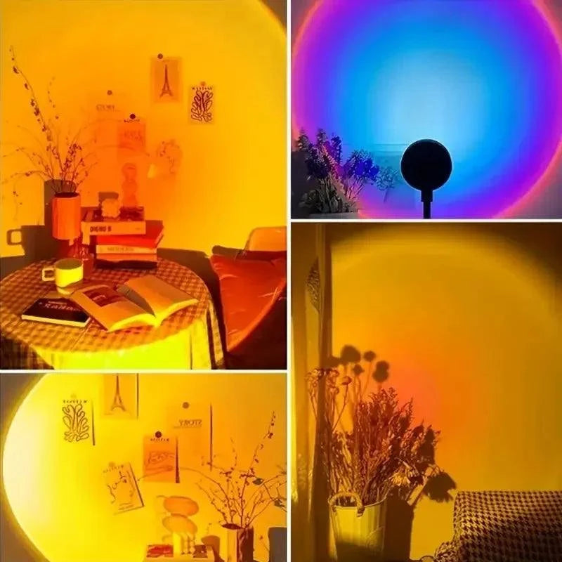 Sunset Lamp Projection Led Lights with Remote 16 Colors Night Light 360° Rotation Rainbow Lights 4 Modes Setting for Photograph by DropShop