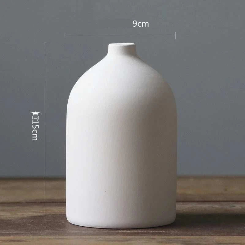 Nordic White Ceramic Vase by DropShop