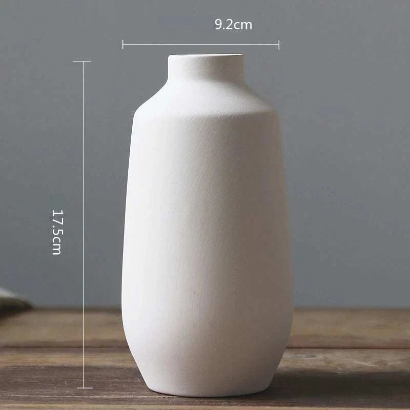 Nordic White Ceramic Vase by DropShop