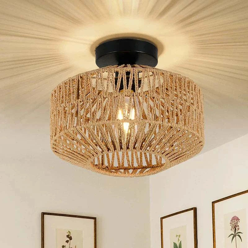 Handwoven Rattan Pendant Light by DropShop