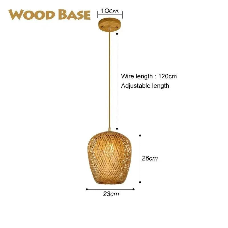 Bamboo Hanging Lamp Rattan Wicker Ceiling Pendant Light by DropShop