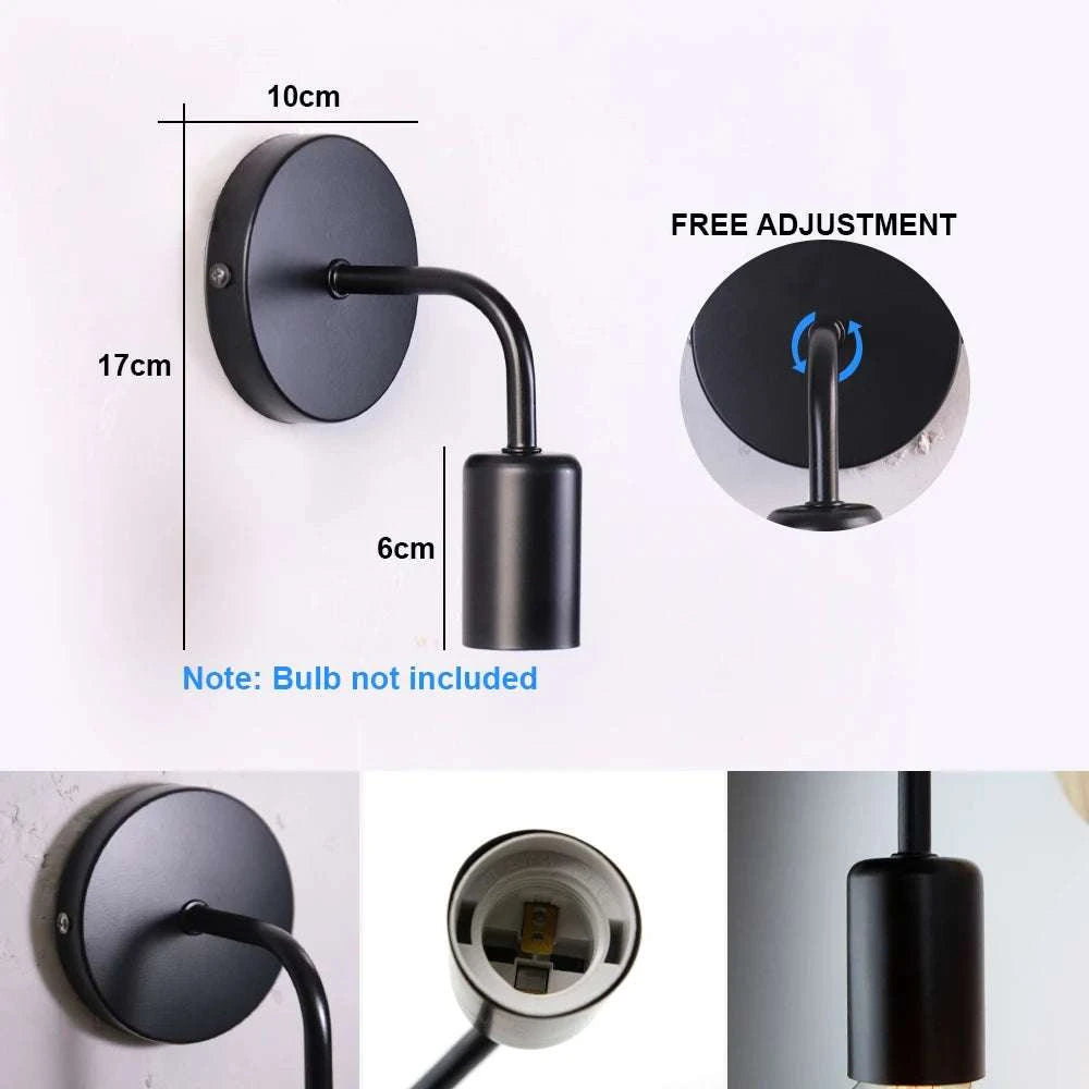 Black Iron E27 Wall Sconce by DropShop