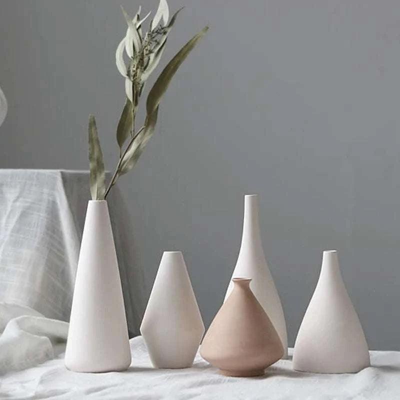 Nordic White Ceramic Vase by DropShop
