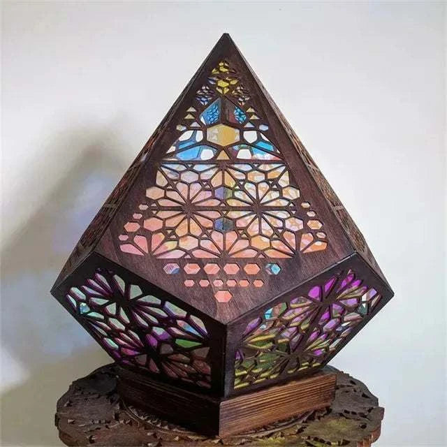 D2 Wooden Hollow Novelty Light LED Projection Night Lamp Bohemian Colorful Projector Desk Lamp Home Decor Atmosphere Lighting by DropShop