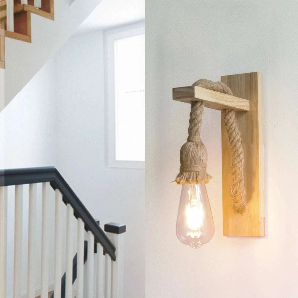Retro Wood Wall Sconce by DropShop