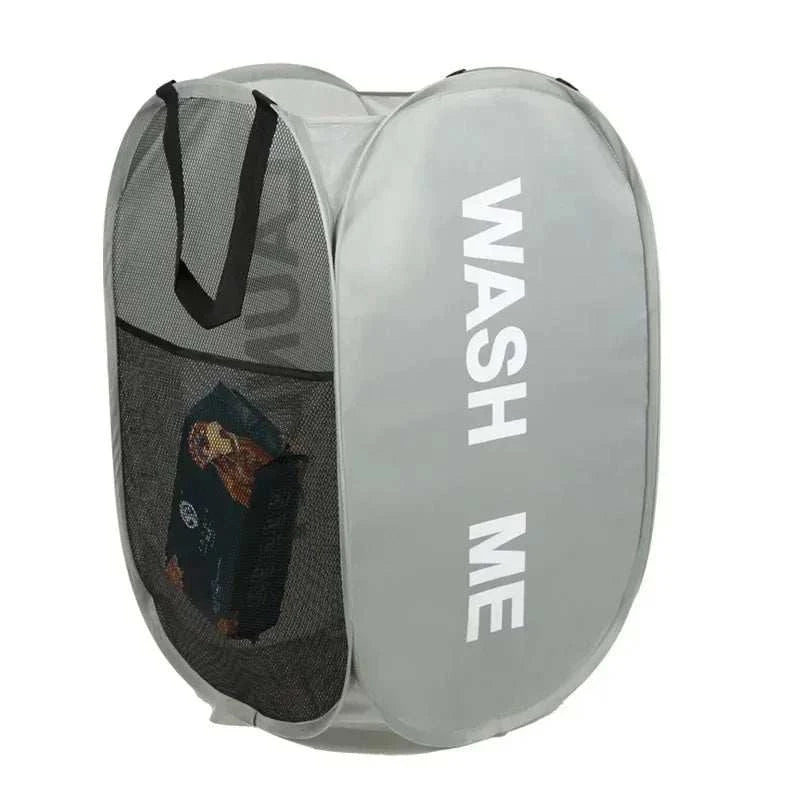 Mesh Pop-Up Laundry Basket Foldable Storage Set by DropShop