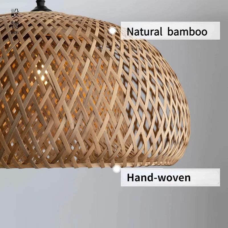 Handwoven Bamboo Pendant Lamp by DropShop