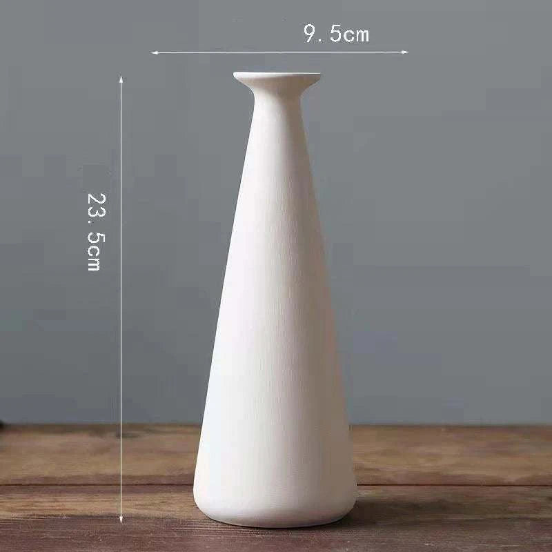 Nordic White Ceramic Vase by DropShop